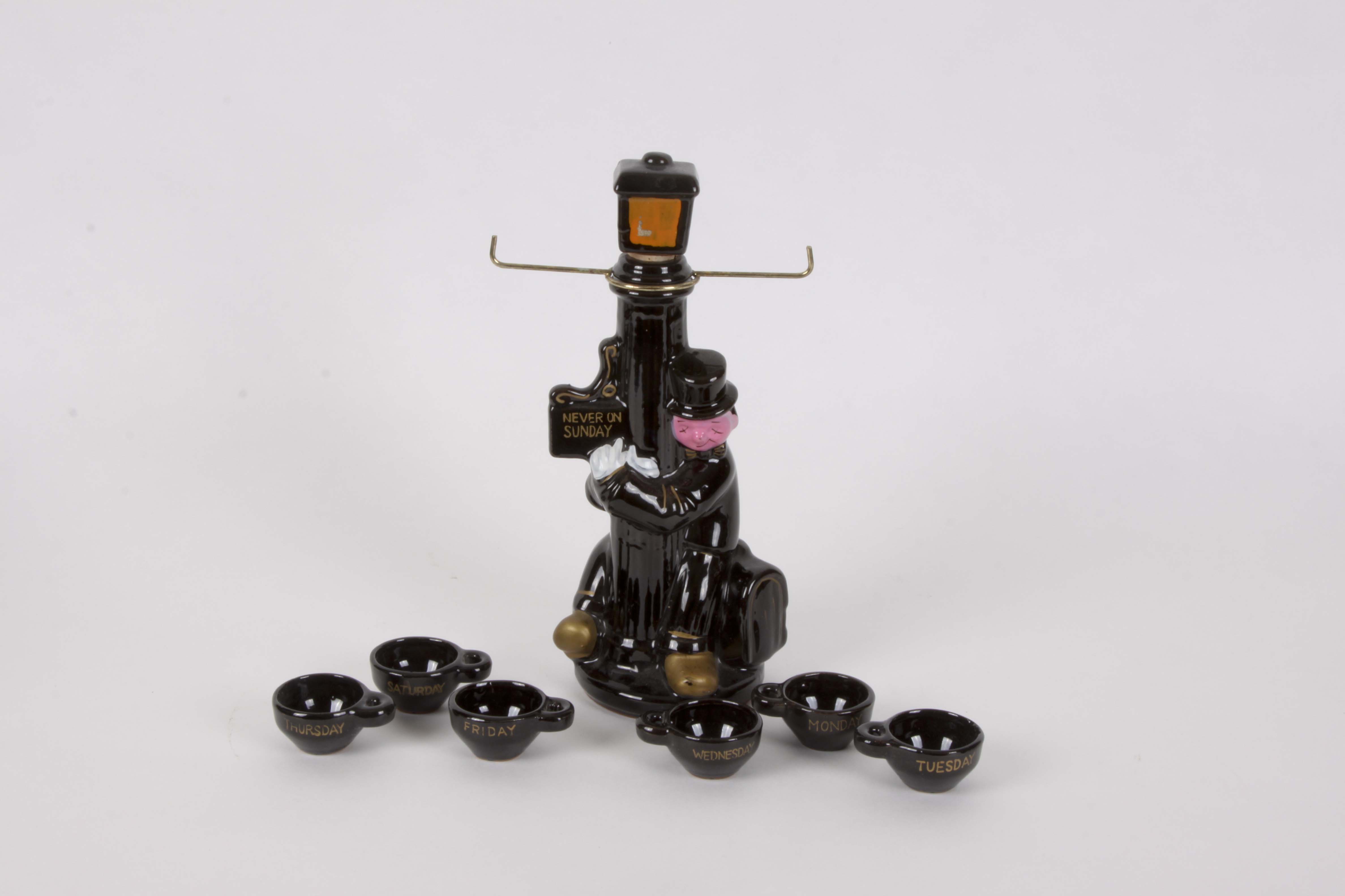 Four Vintage "Drunk Hobo" Ceramic Bar Decor