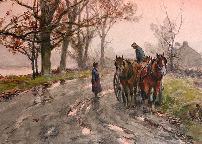 Original Watercolor "Rain in November" by Frank F. English