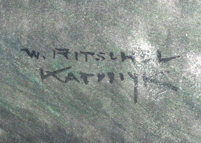 Original Watercolor "A Hazy Moonrise" by William Ritschel