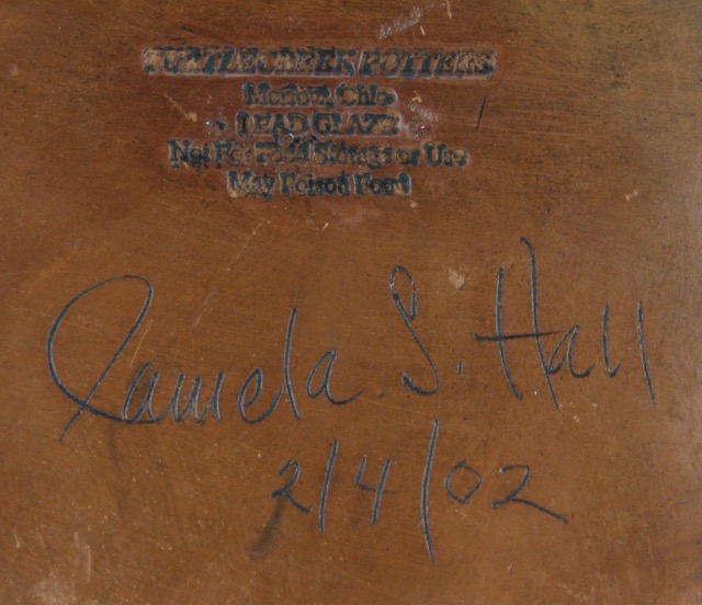 Signed Pottery Platter and Jug