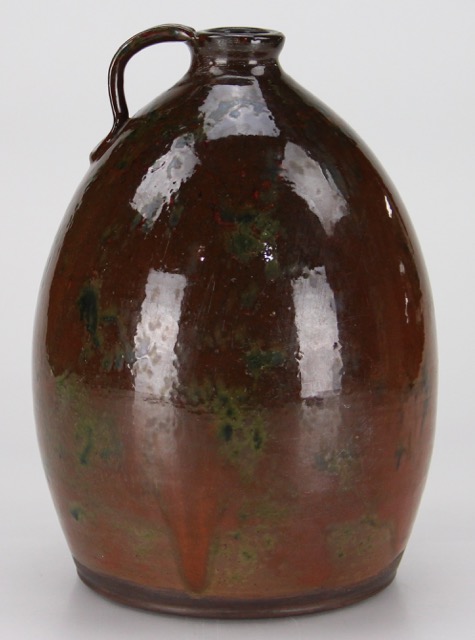 Signed Pottery Platter and Jug