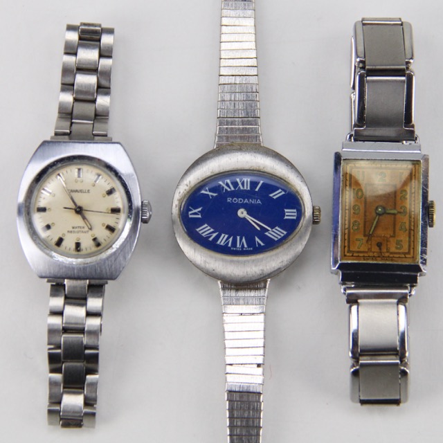 Trio of Vintage Silver Tone Metal Women's Watches