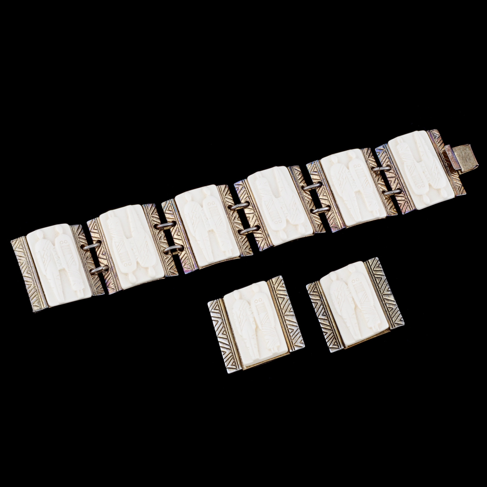 Vintage Laurel Burch Bracelet and Earrings