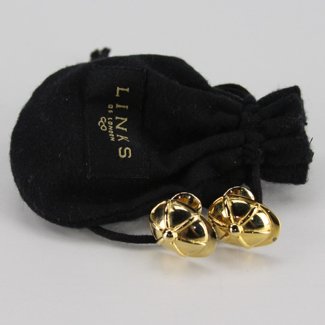 Gold Tone Jockey Hat Cuff Links