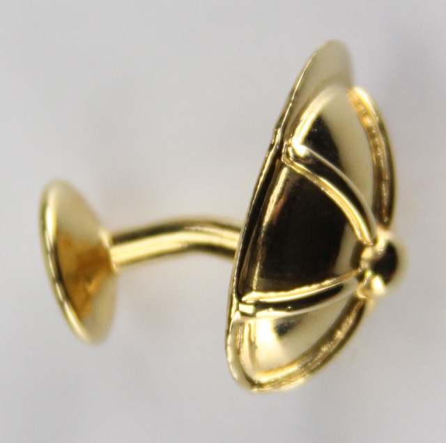 Gold Tone Jockey Hat Cuff Links