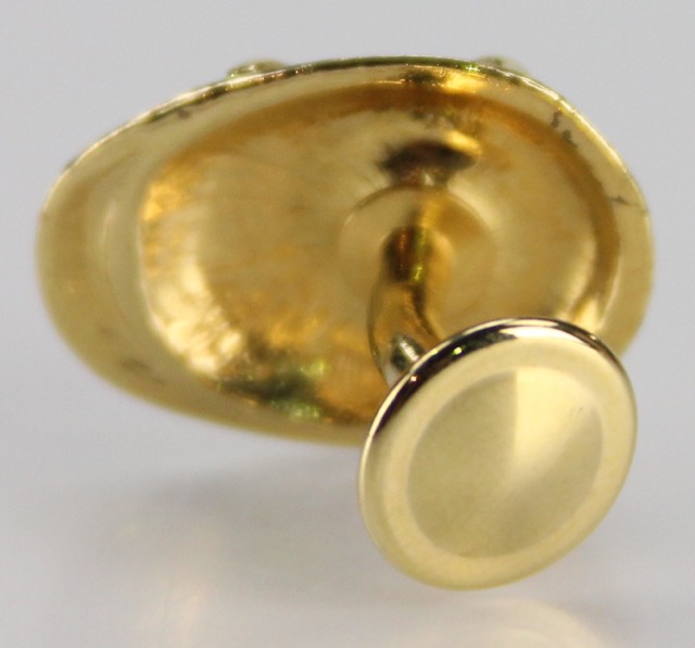 Gold Tone Jockey Hat Cuff Links