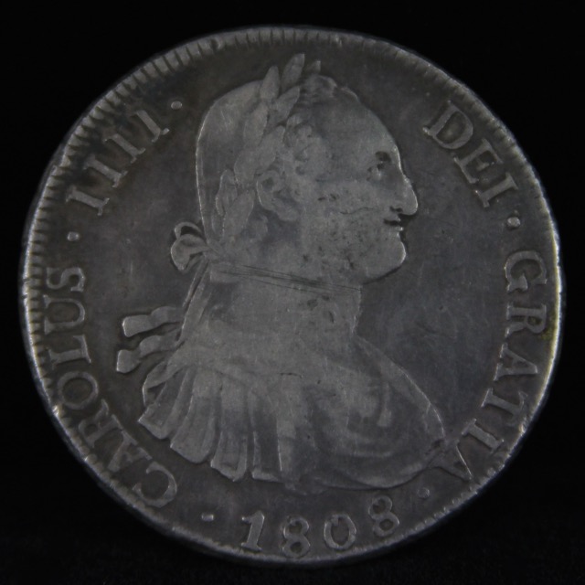 1808 Carolus IIII Dei Gratia 8 Real Silver Coin