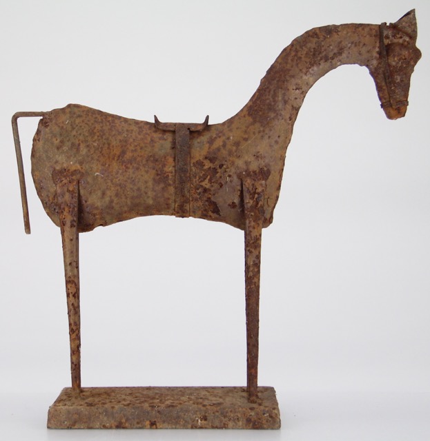 Primitive Metal Sculpture of a Horse