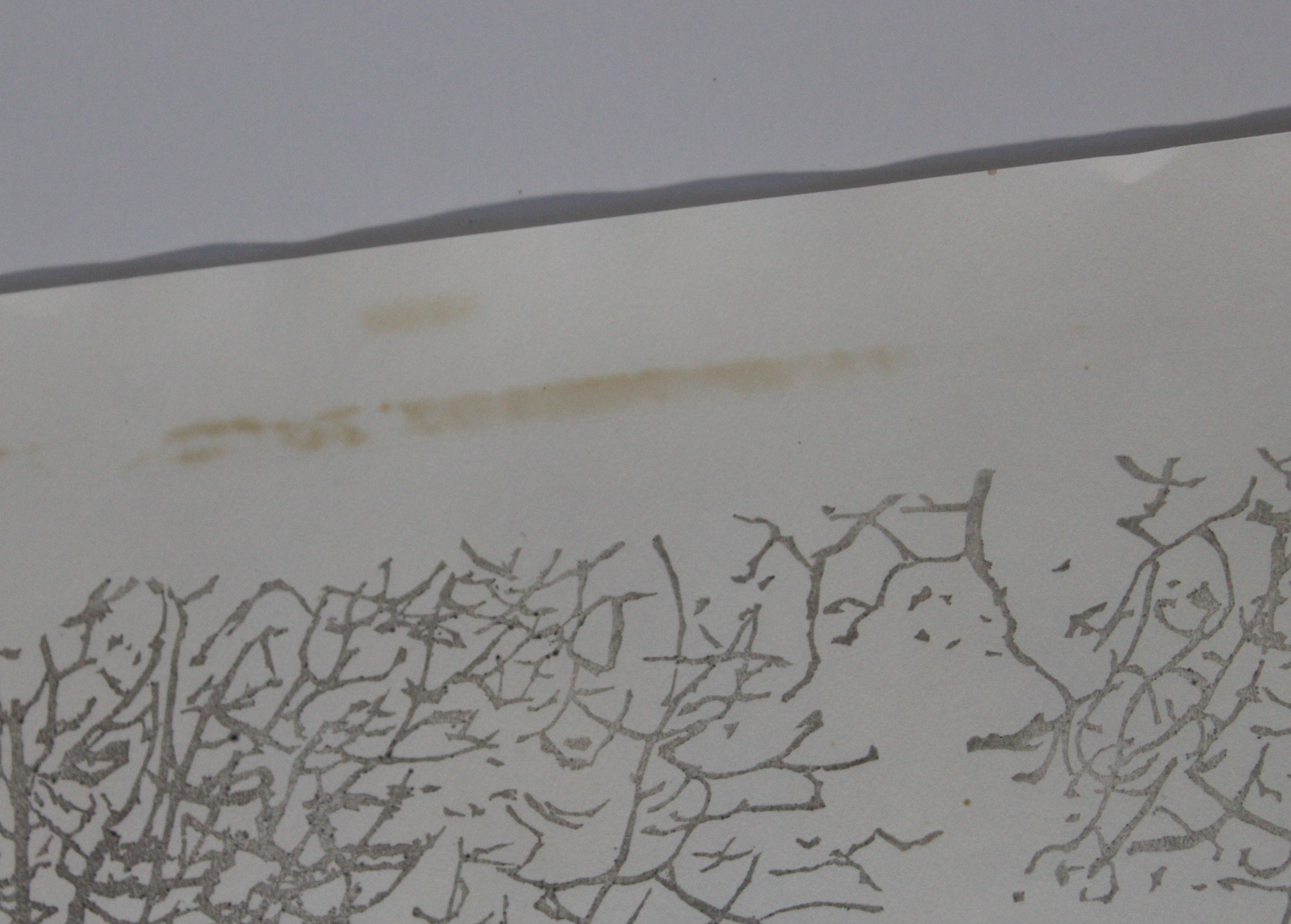 Vietnamese Woodblock Print of Soldier and Panda