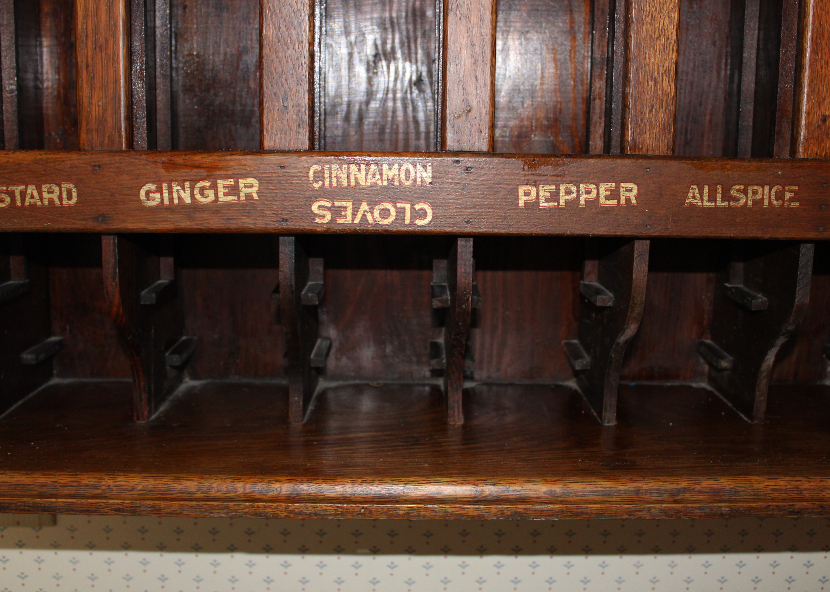 Woolson's Wall-Mount Display Spice Rack and Front of Shipping Crate