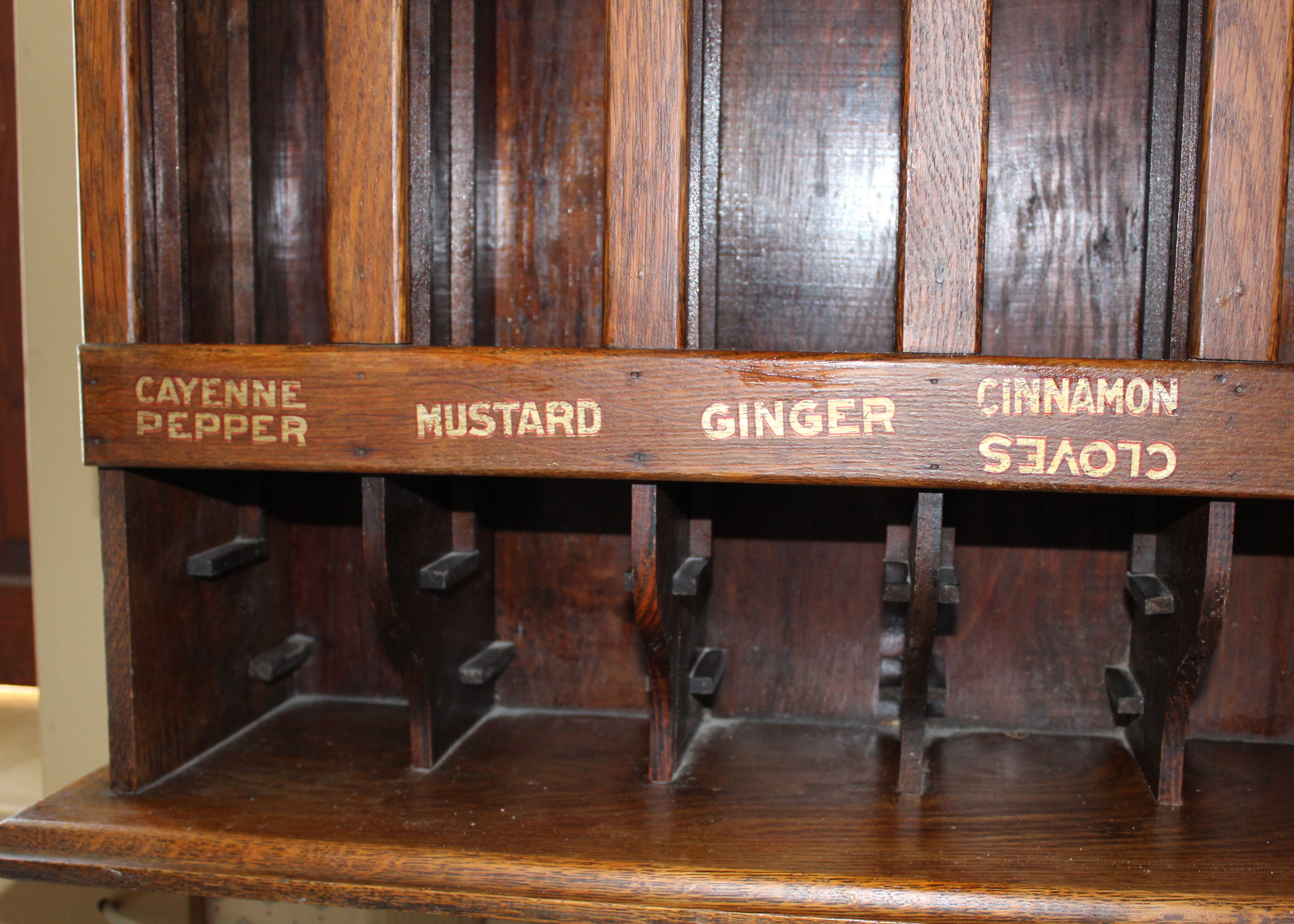 Woolson's Wall-Mount Display Spice Rack and Front of Shipping Crate