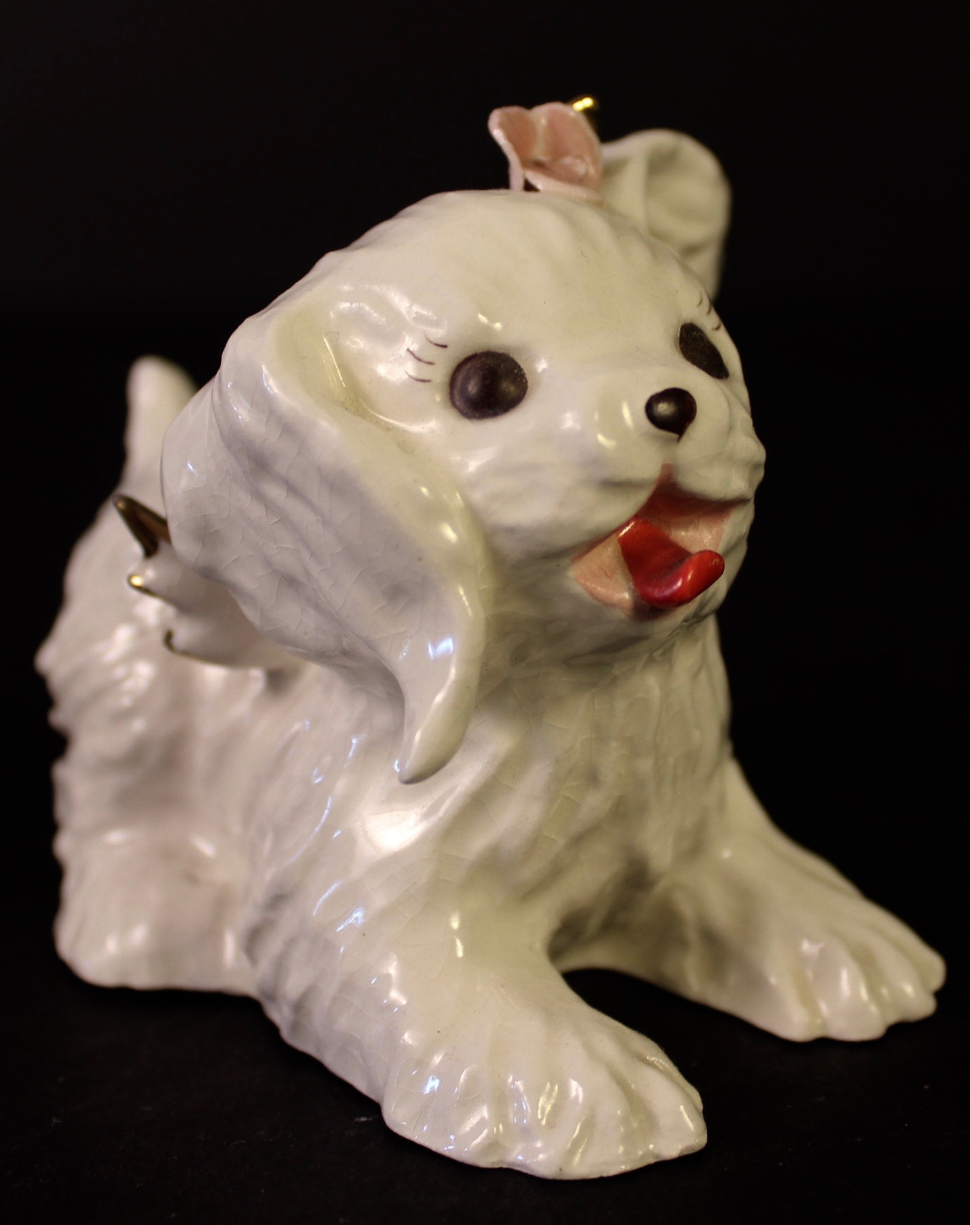 Vintage Italian Donkey Planter and Porcelain Dog Figure