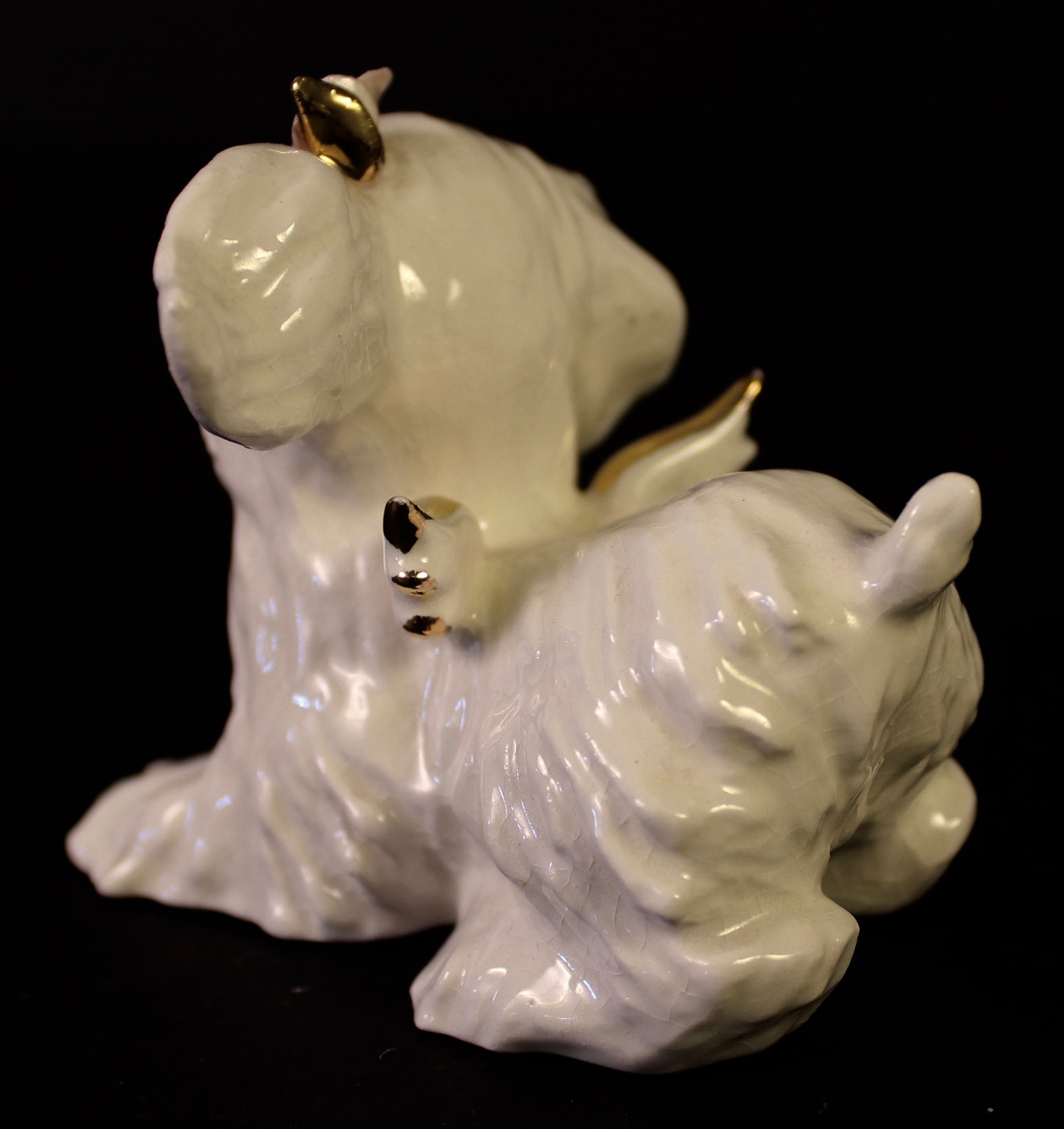 Vintage Italian Donkey Planter and Porcelain Dog Figure