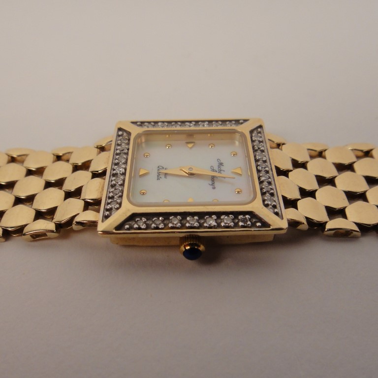 14k Yellow Gold Michael Anthony Ladies Watch w/Diamonds