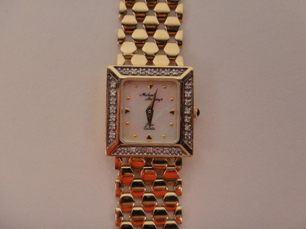 14k Yellow Gold Michael Anthony Ladies Watch w/Diamonds