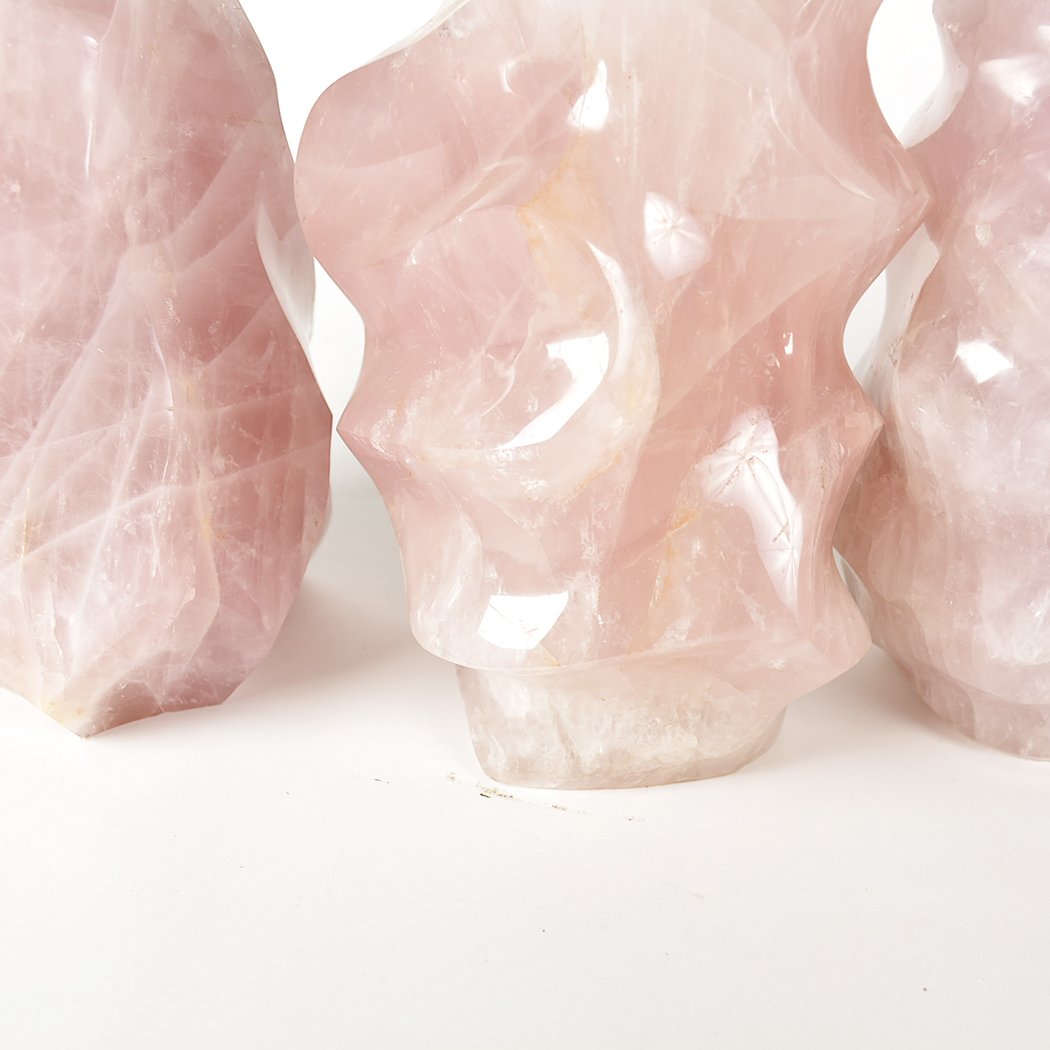 Abstract Rose Quartz Sculptures
