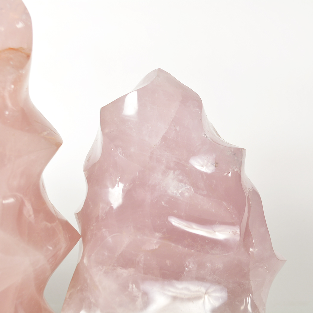 Abstract Rose Quartz Sculptures
