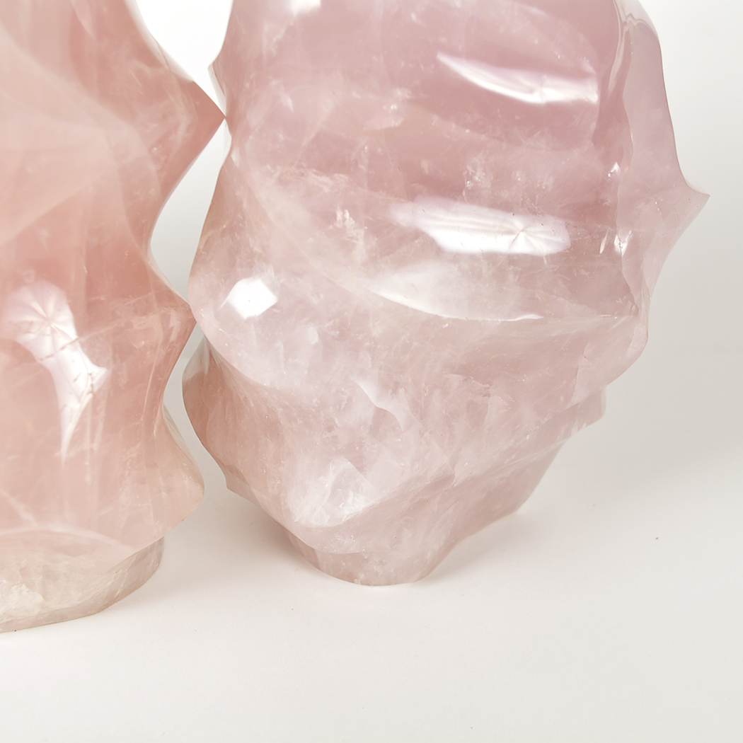 Abstract Rose Quartz Sculptures