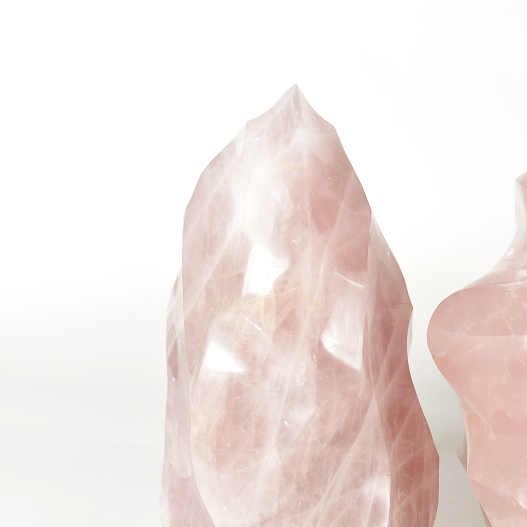 Abstract Rose Quartz Sculptures