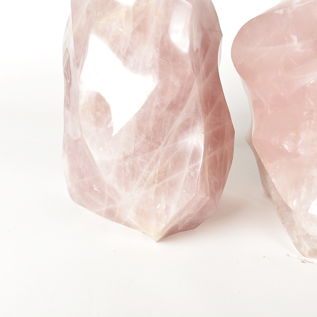 Abstract Rose Quartz Sculptures