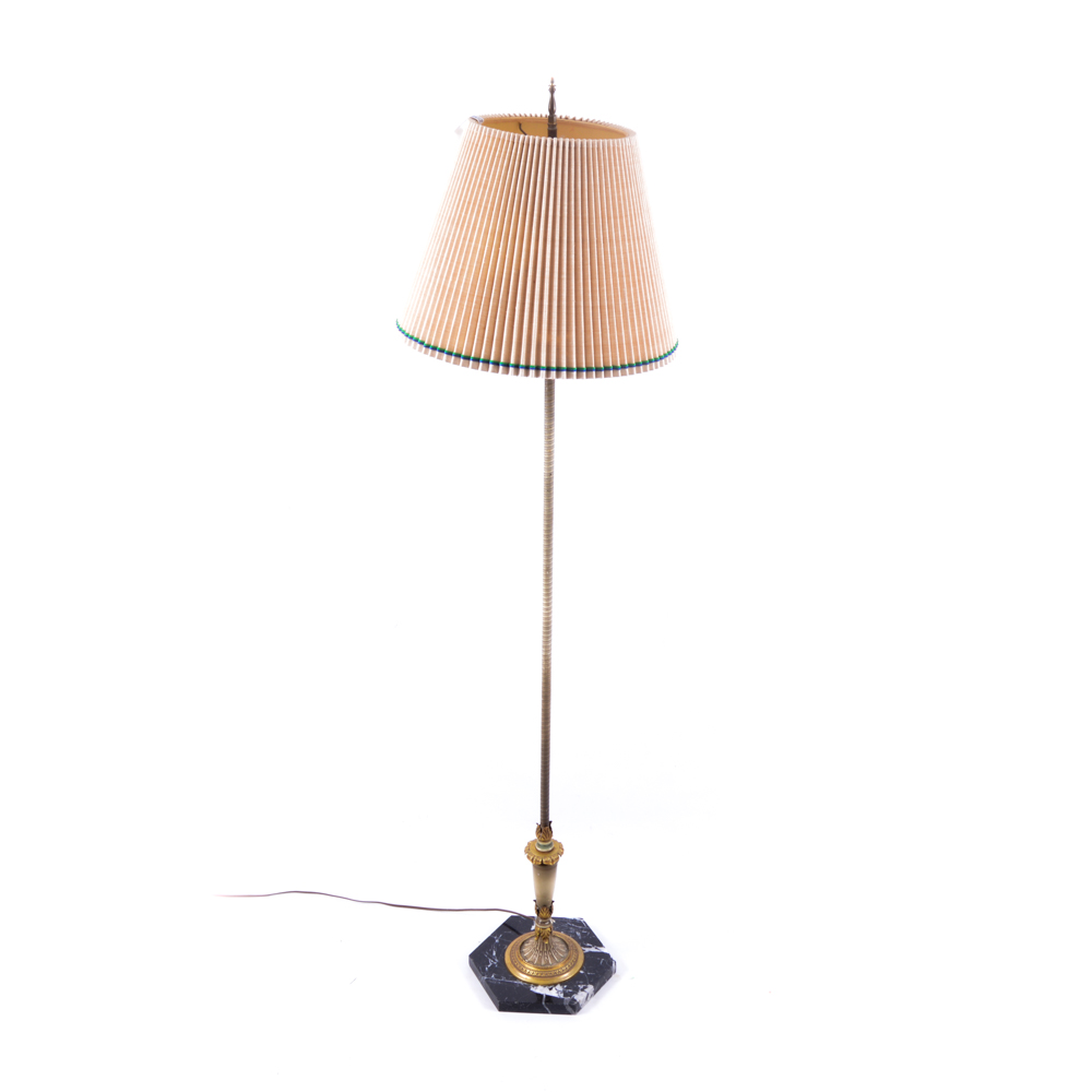 Antique Floor Lamp with Marble Base
