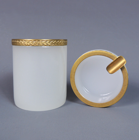 French Ormalu and Opaline Cigarette Holder and Ash Receiver