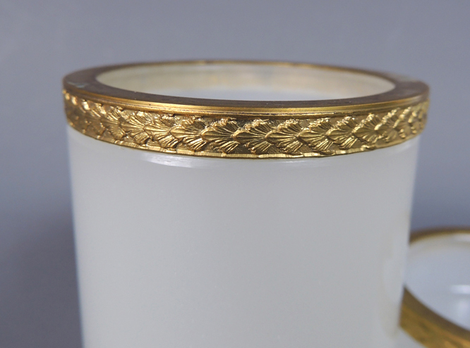 French Ormalu and Opaline Cigarette Holder and Ash Receiver