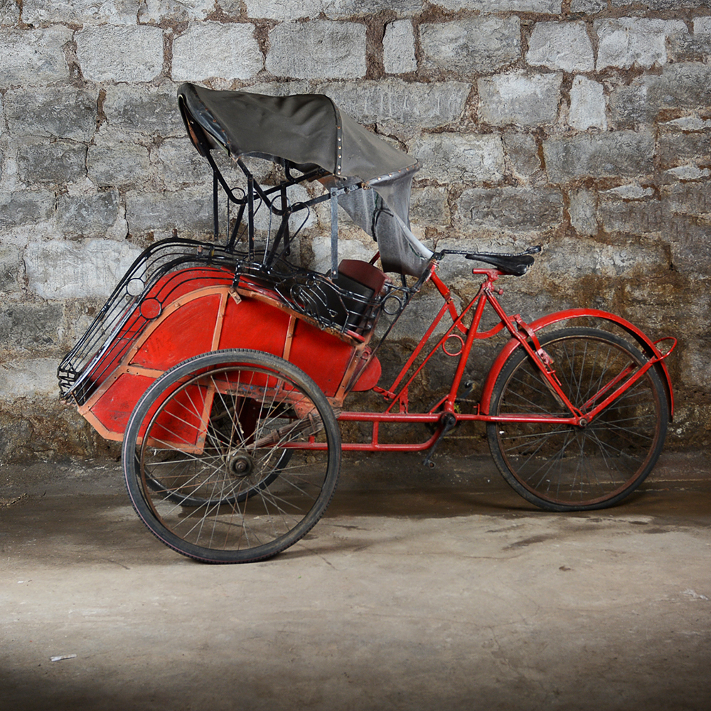 Vintage Reverse Pedal Indian Rickshaw Tricycle