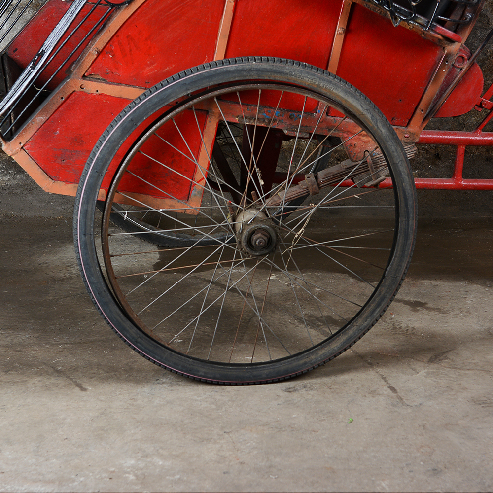 Vintage Reverse Pedal Indian Rickshaw Tricycle