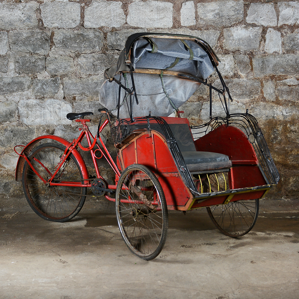 Vintage Reverse Pedal Indian Rickshaw Tricycle