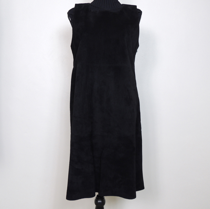 Rodier Black Suede Sleeveless Dress