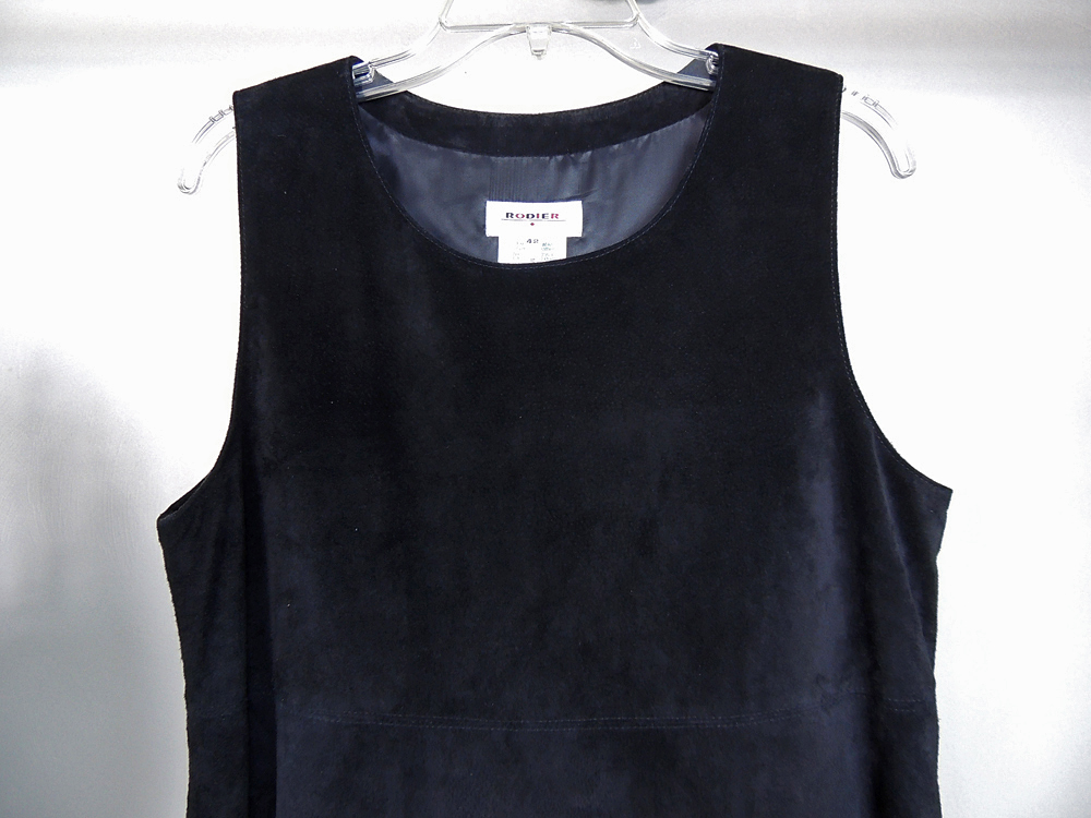 Rodier Black Suede Sleeveless Dress