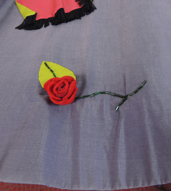 Vintage Appliqued Skirt Depicting Matador in a Bull Fight