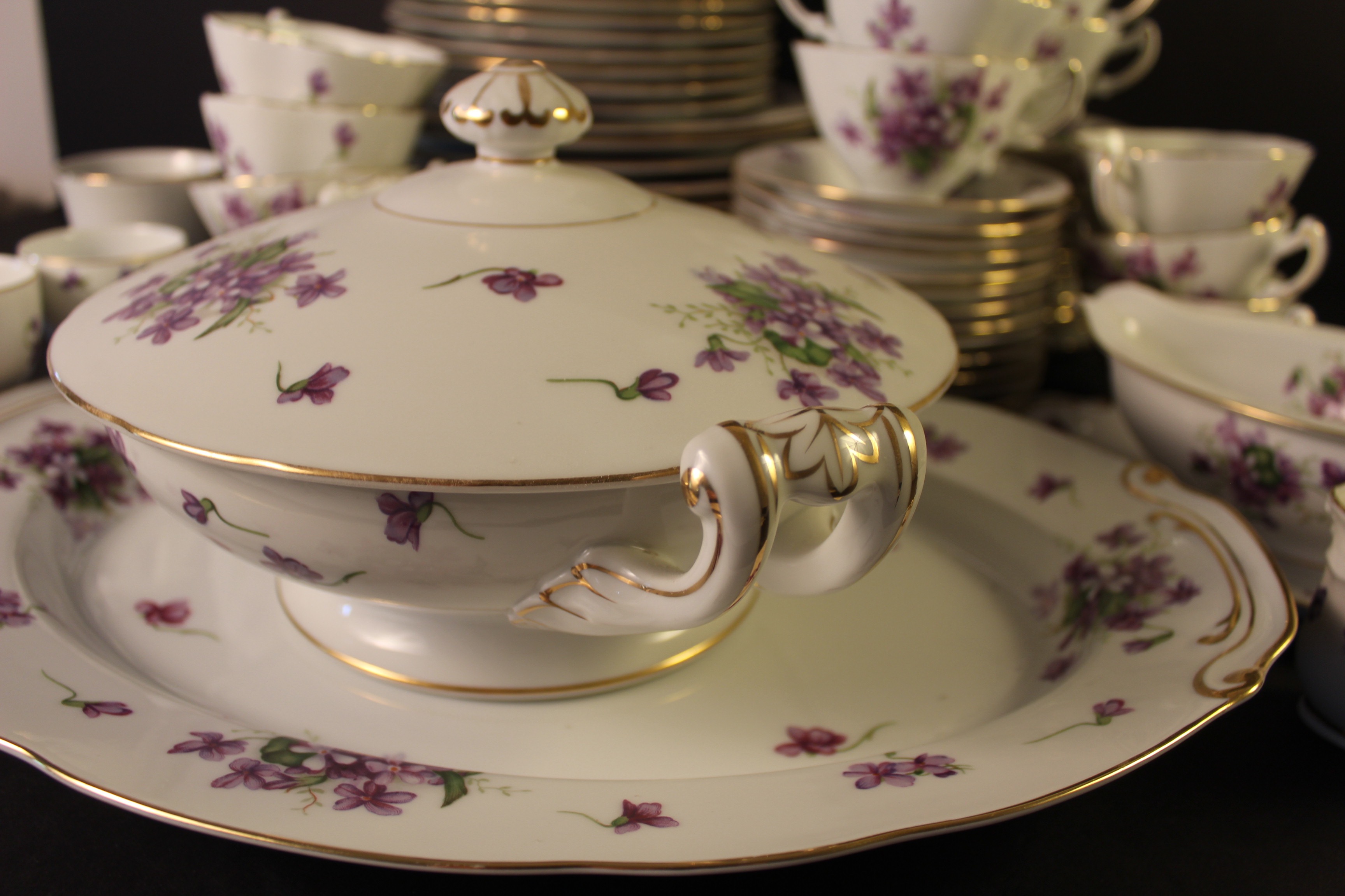 Set of Rossetti Chicago "Spring Violets" Hand Painted China