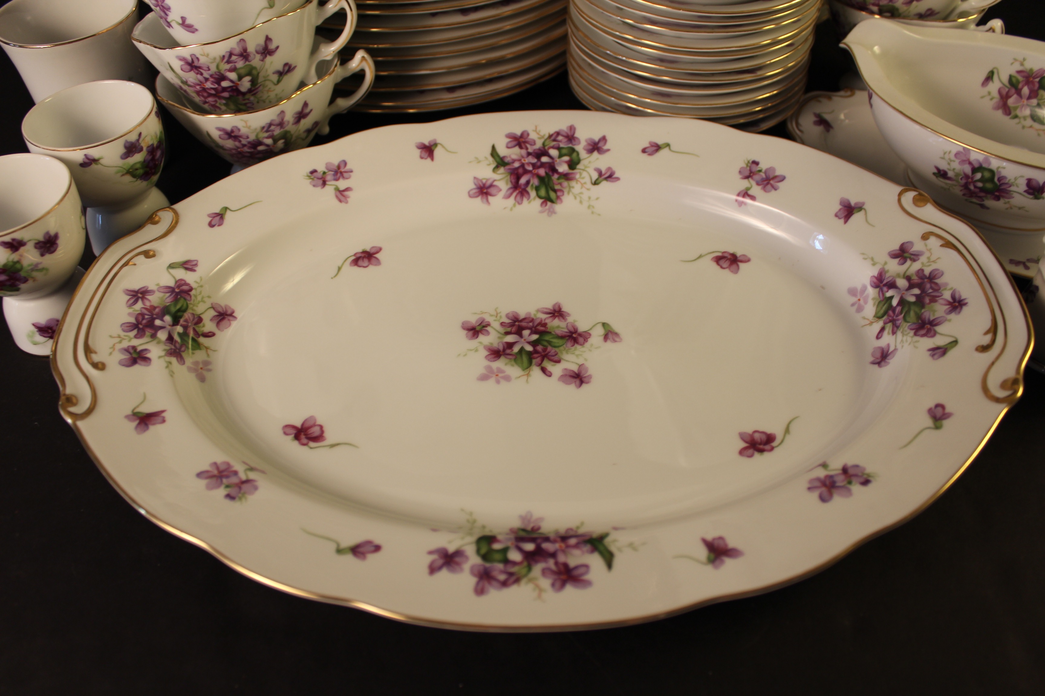 Set of Rossetti Chicago "Spring Violets" Hand Painted China