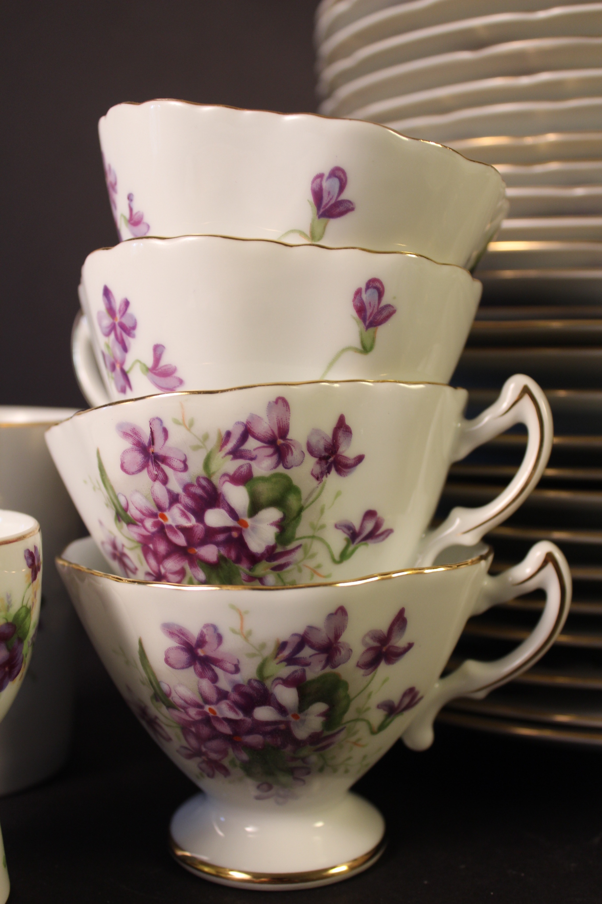 Set of Rossetti Chicago "Spring Violets" Hand Painted China