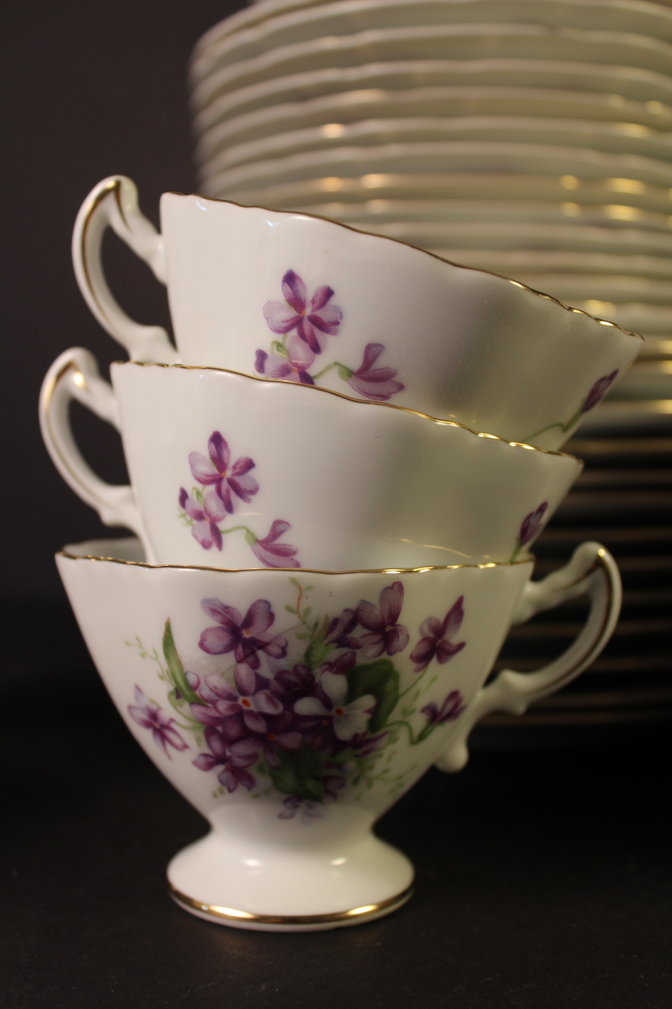 Set of Rossetti Chicago "Spring Violets" Hand Painted China