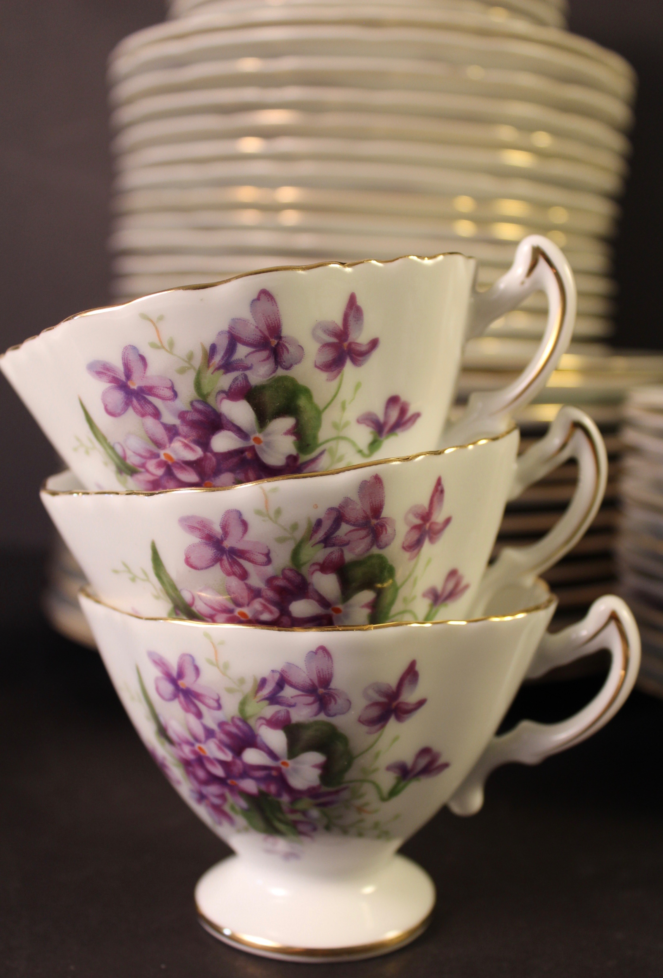 Set of Rossetti Chicago "Spring Violets" Hand Painted China