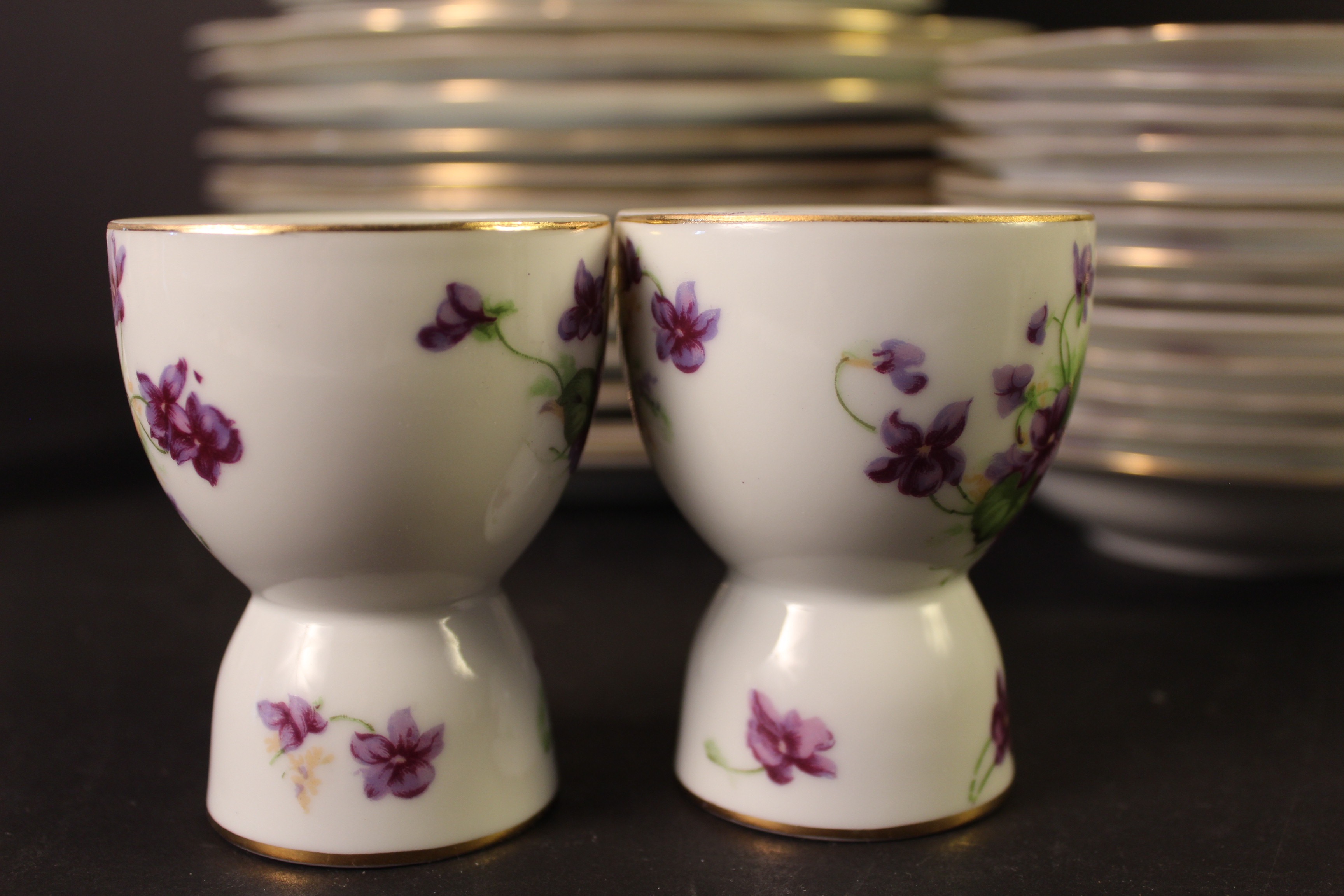 Set of Rossetti Chicago "Spring Violets" Hand Painted China