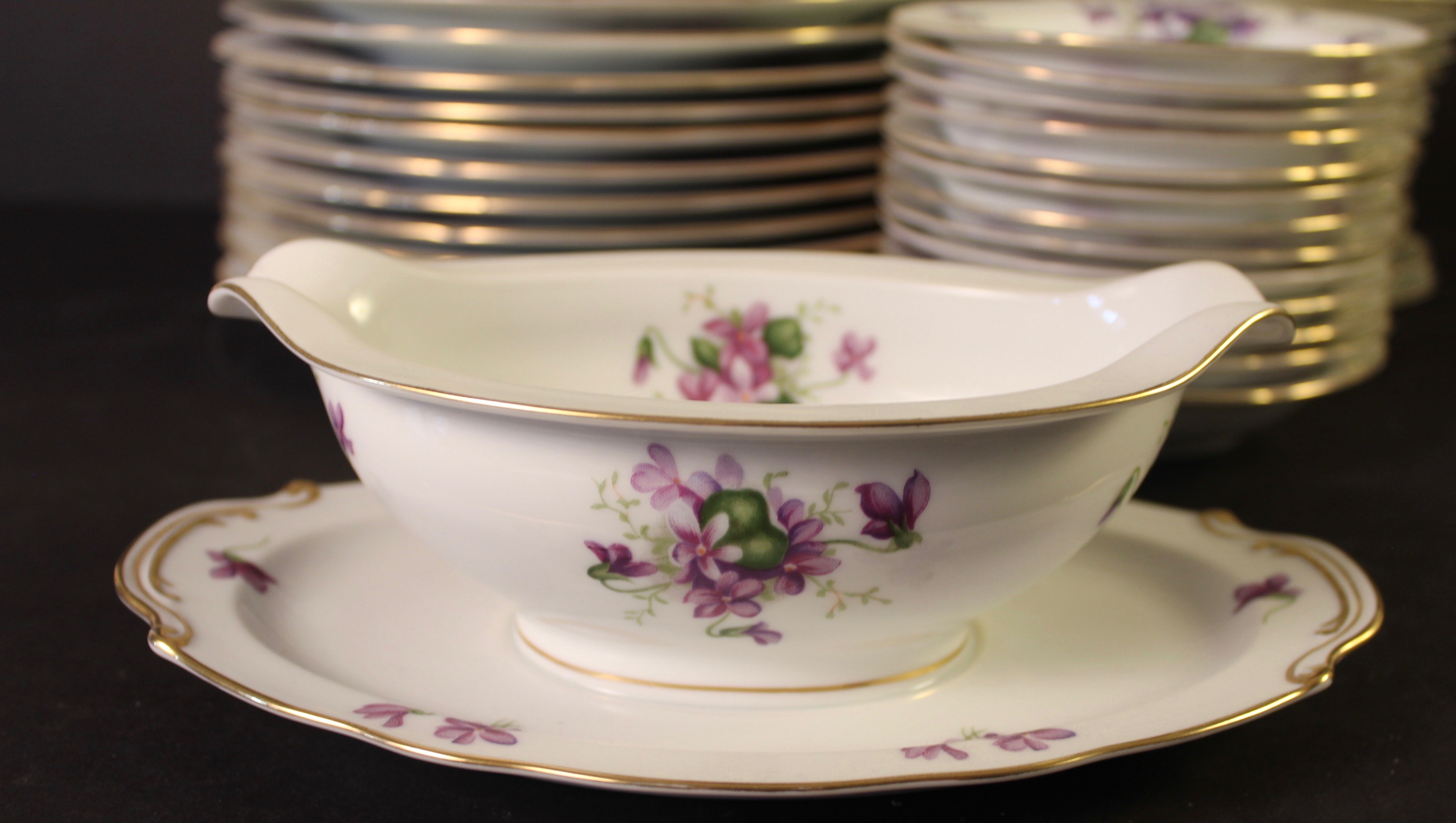 Set of Rossetti Chicago "Spring Violets" Hand Painted China