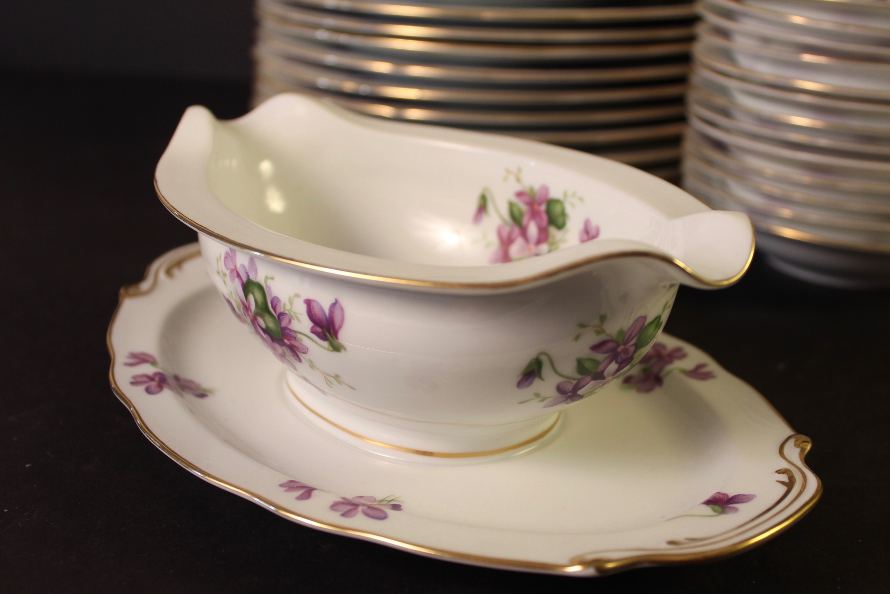 Set of Rossetti Chicago "Spring Violets" Hand Painted China