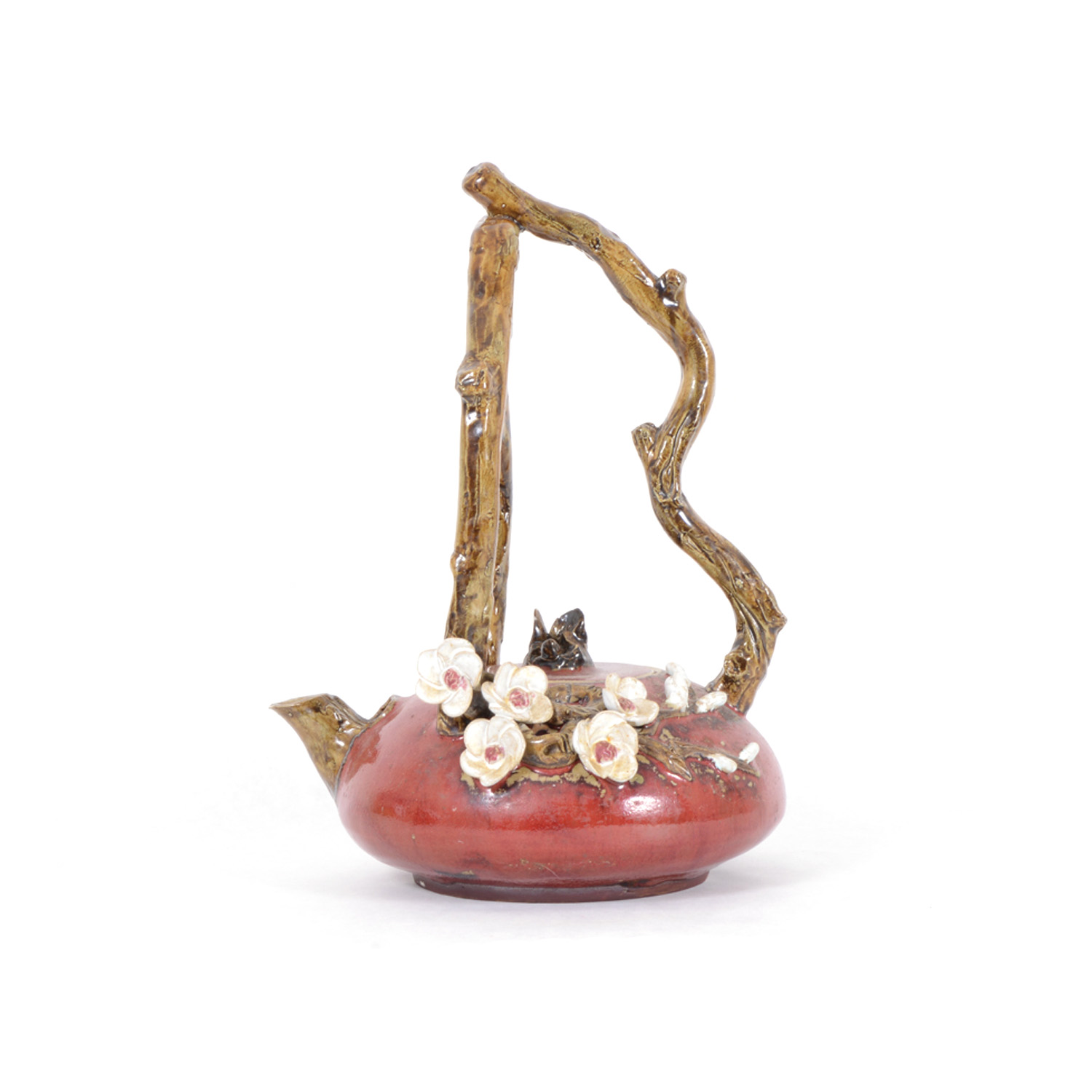 Yixing Apple Blossom Art Pottery Teapot