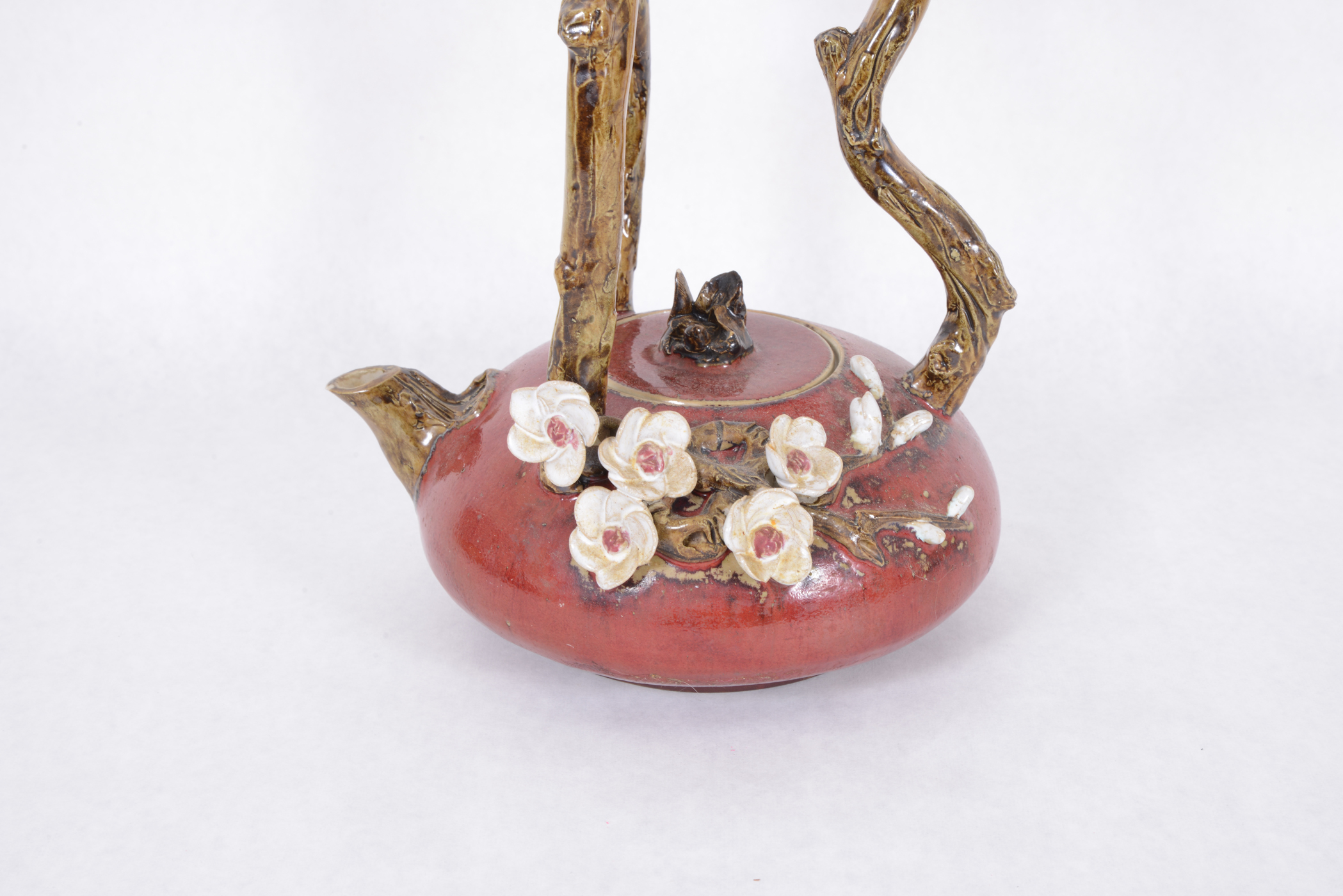 Yixing Apple Blossom Art Pottery Teapot