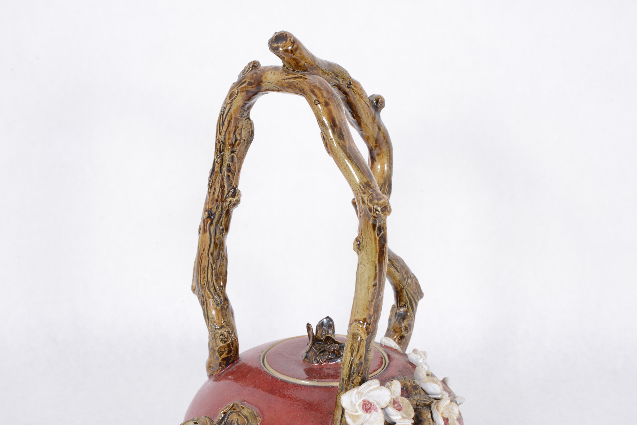 Yixing Apple Blossom Art Pottery Teapot