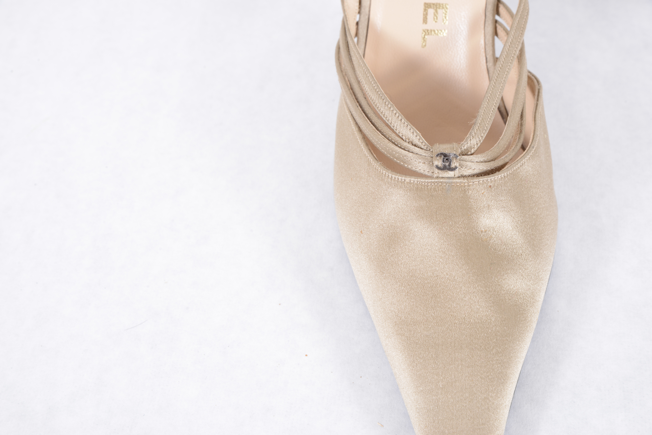 Chanel Beige Pointed Slingbacks