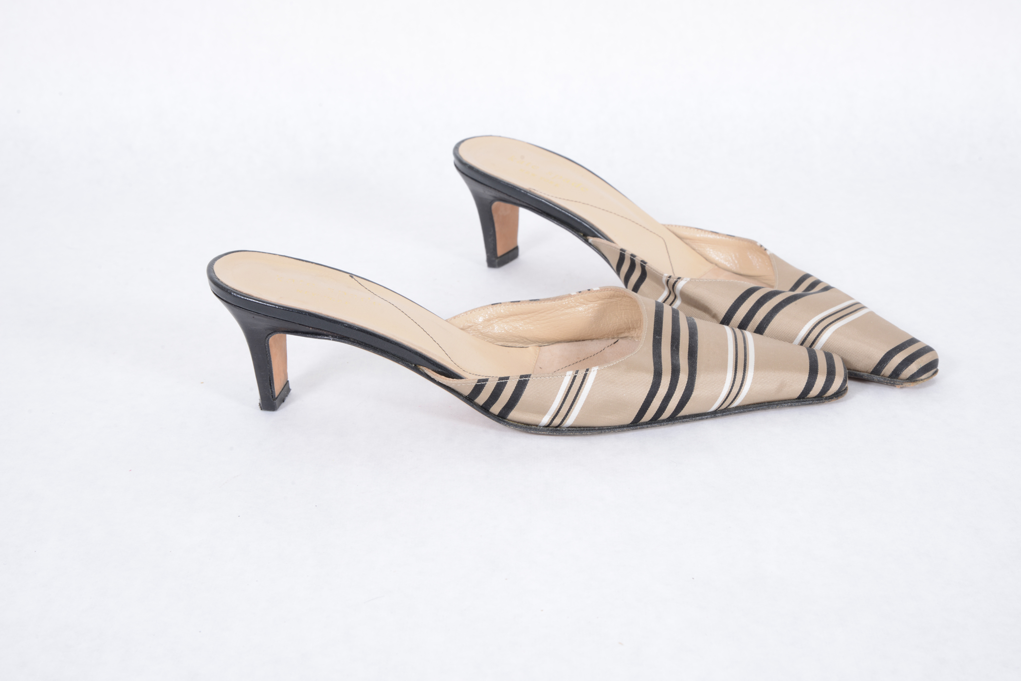 Kate Spade Satin Striped Mules