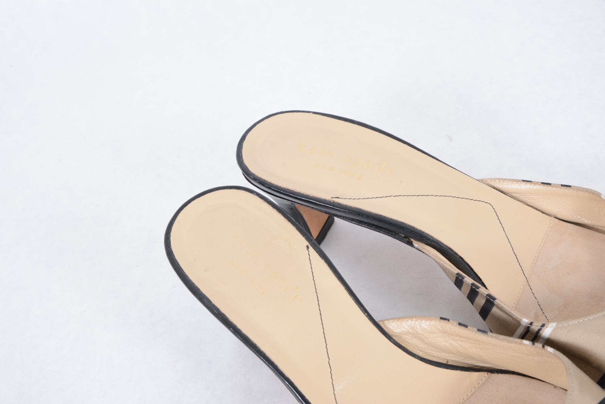 Kate Spade Satin Striped Mules