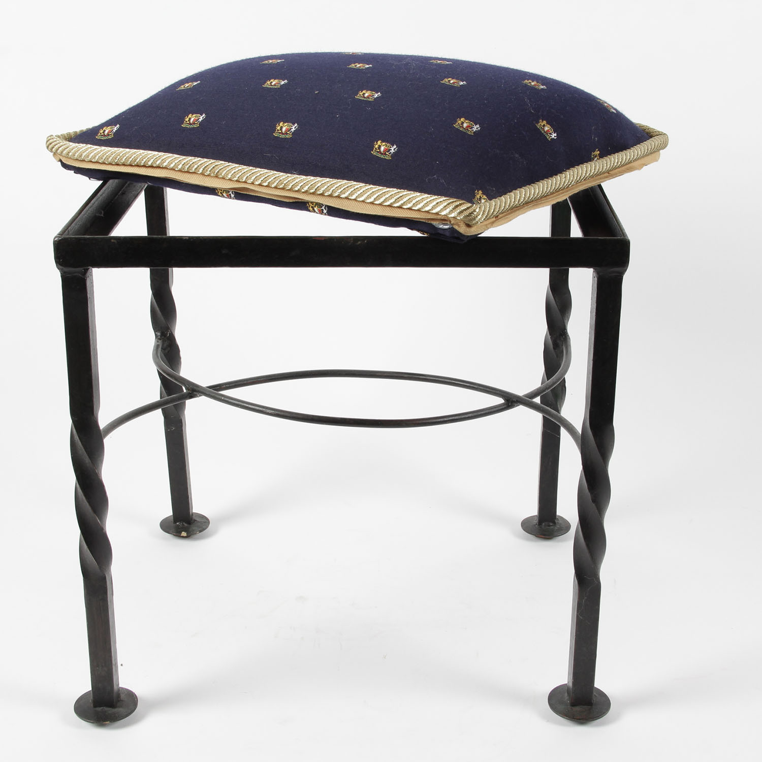 Small Metal Stool with Cushion Seat