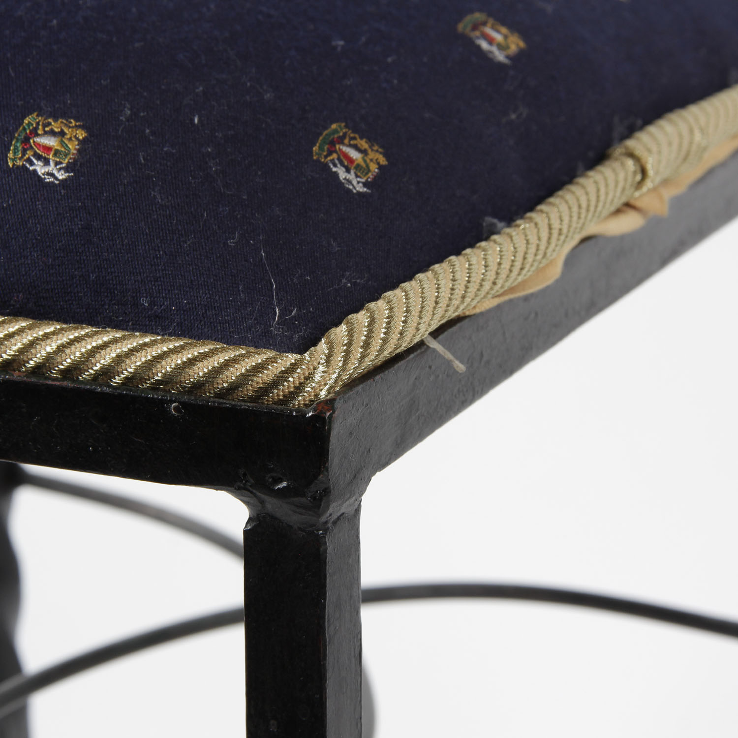 Small Metal Stool with Cushion Seat