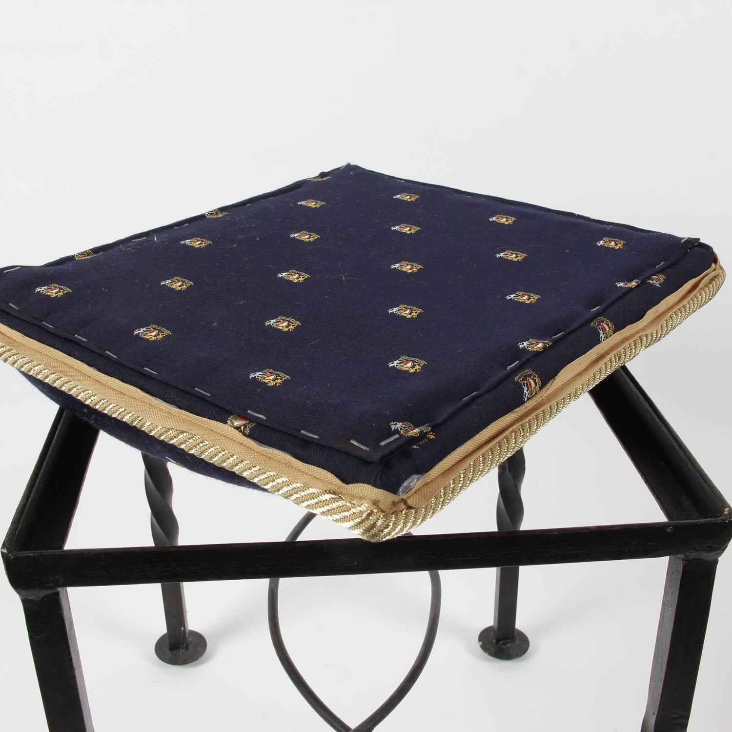 Small Metal Stool with Cushion Seat